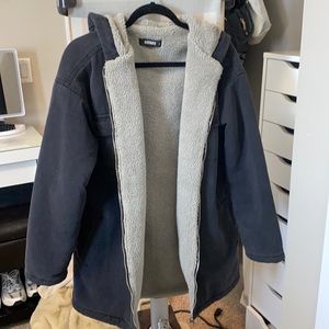 MISSGUIDED OVERSIZED FLEECE LINED JACKET